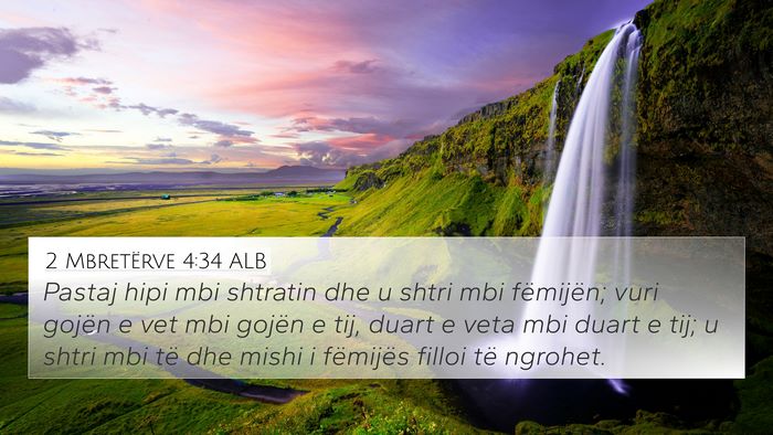 2 Mbretërve 4:34 ALB Bible Verse Image