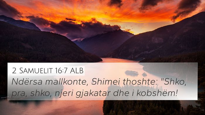 2 Samuelit 16:7 ALB Bible Verse Image