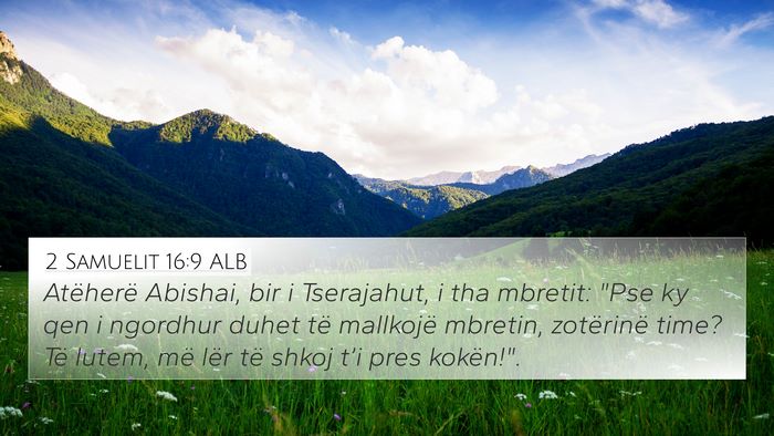 2 Samuelit 16:9 ALB Bible Verse Image