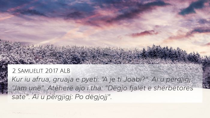 2 Samuelit 20:17 ALB 4K Wallpaper - Kur iu afrua, gruaja e pyeti: 