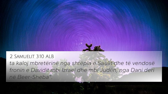 2 Samuelit 3:10 ALB Bible Verse Image