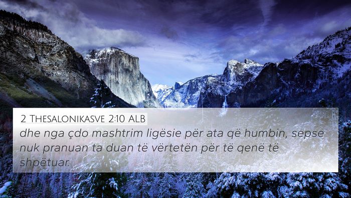 2 Thesalonikasve 2:10 ALB Bible Verse Image