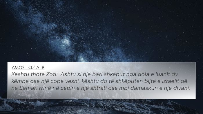 Amosi 3:12 ALB Bible Verse Image