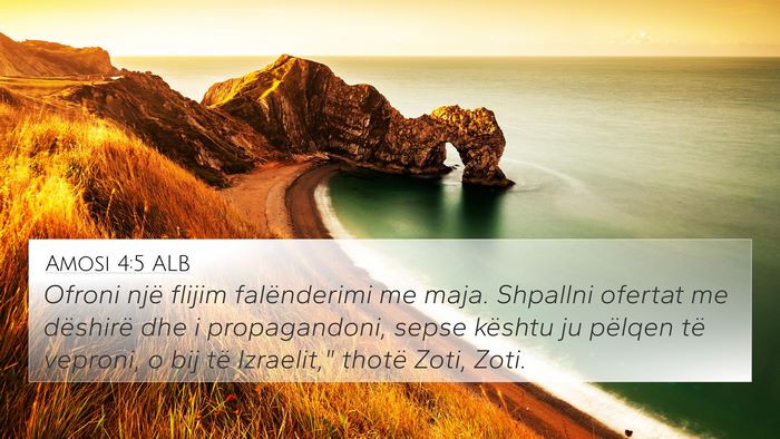 Amosi 4:5 ALB Bible Verse Image