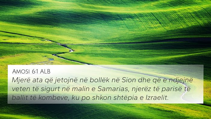 Amosi 6:1 ALB Bible Verse Image