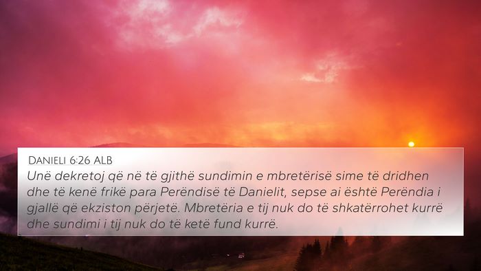 Danieli 6:26 ALB Bible Verse Image