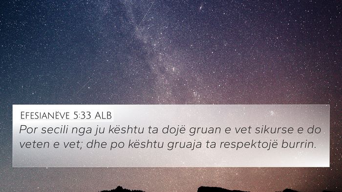 Efesianëve 5:33 ALB Bible Verse Image