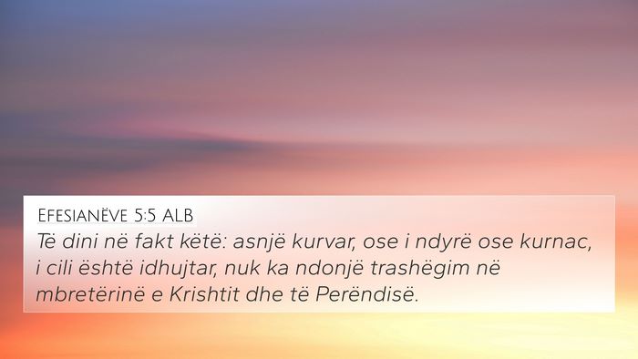 Efesianëve 5:5 ALB Bible Verse Image