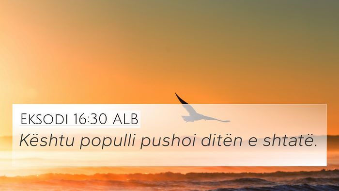 Eksodi 16:30 ALB 4K Wallpaper - Kështu populli pushoi ditën e - 4K Wallpaper Bible Verse