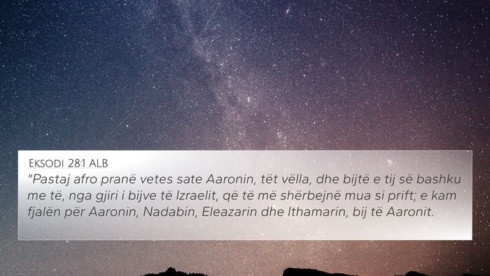 Eksodi 28:1 ALB Bible Verse Image