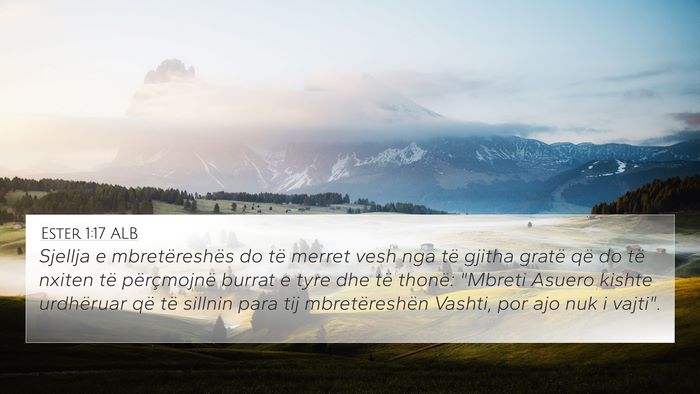 Ester 1:17 ALB Bible Verse Image