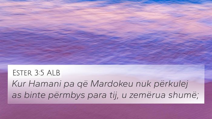 Ester 3:5 ALB Bible Verse Image