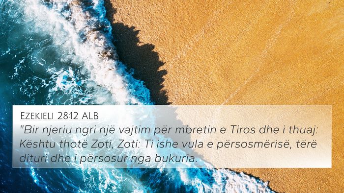 Ezekieli 28:12 ALB Bible Verse Image