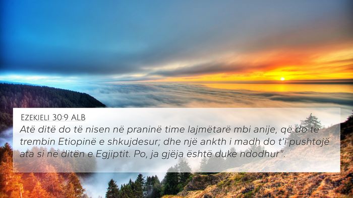 Ezekieli 30:9 ALB Bible Verse Image