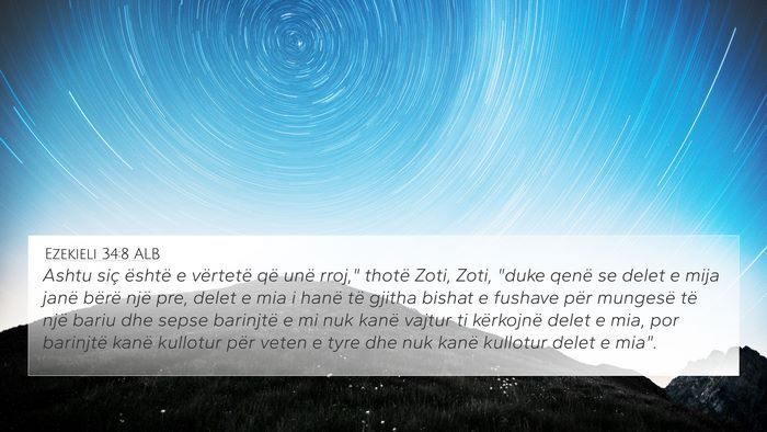 Ezekieli 34:8 ALB Bible Verse Image