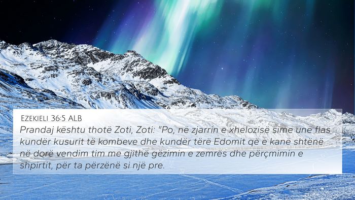 Ezekieli 36:5 ALB Bible Verse Image