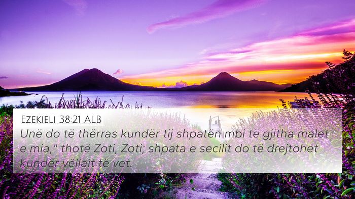 Ezekieli 38:21 ALB Bible Verse Image
