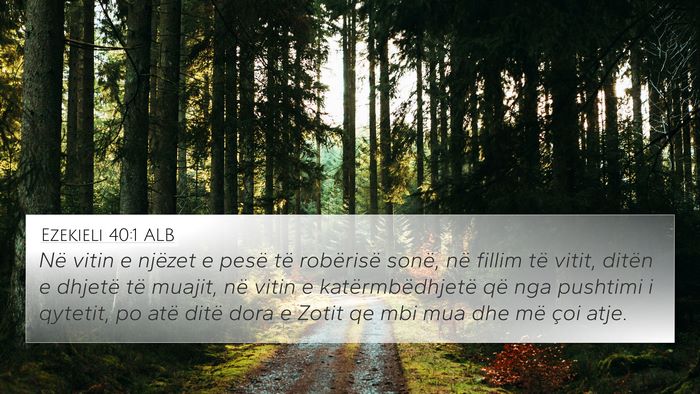 Ezekieli 40:1 ALB Bible Verse Image