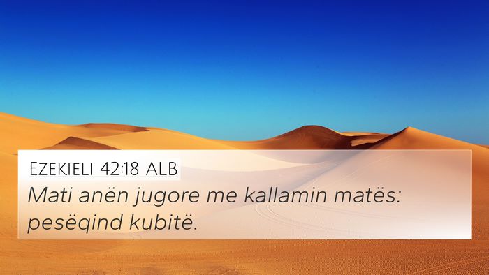 Ezekieli 42:18 ALB 4K Wallpaper - Mati anën jugore me kallamin matës: pesëqind - 4K Wallpaper Bible Verse