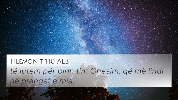 Filemonit 1:10 ALB 4K Wallpaper - të lutem për birin tim Onesim, që më lindi - 4K Wallpaper Bible Verse