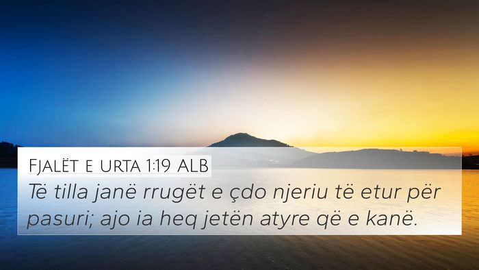 Fjalët e urta 1:19 ALB Bible Verse Image
