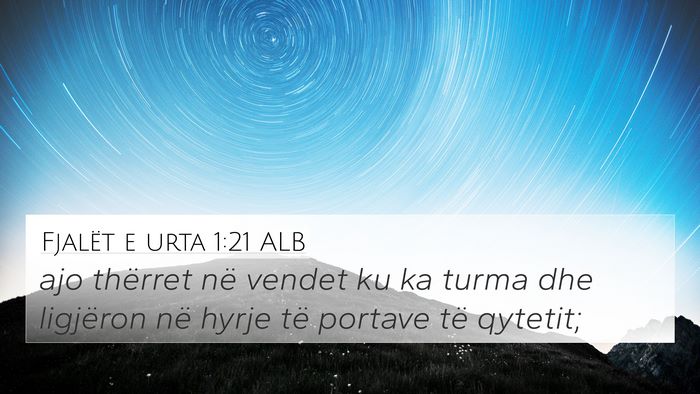 Fjalët e urta 1:21 ALB 4K Wallpaper - ajo thërret në vendet ku ka turma dhe ligjëron - 4K Wallpaper Bible Verse