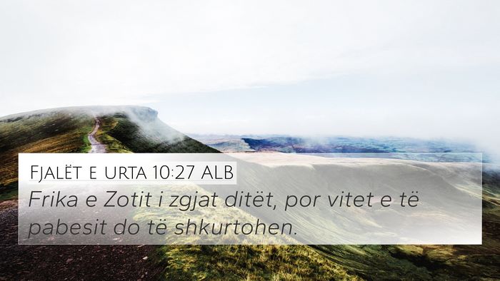 Fjalët e urta 10:27 ALB Bible Verse Image