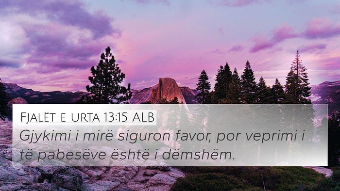 Fjalët e urta 13:15 ALB Bible Verse Image