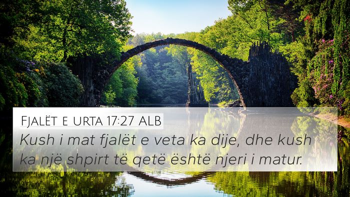 Fjalët e urta 17:27 ALB Bible Verse Image