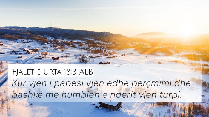 Fjalët e urta 18:3 ALB 4K Wallpaper - Kur vjen i pabesi vjen edhe përçmimi dhe - 4K Wallpaper Bible Verse