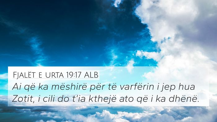 Fjalët e urta 19:17 ALB Bible Verse Image
