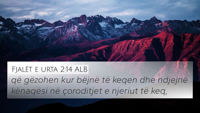 Fjalët e urta 2:14 ALB Bible Verse Image