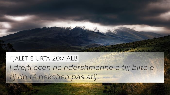 Fjalët e urta 20:7 ALB Bible Verse Image
