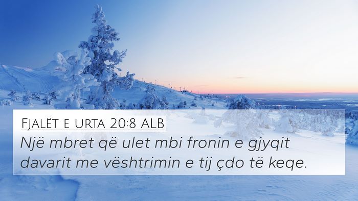 Fjalët e urta 20:8 ALB Bible Verse Image