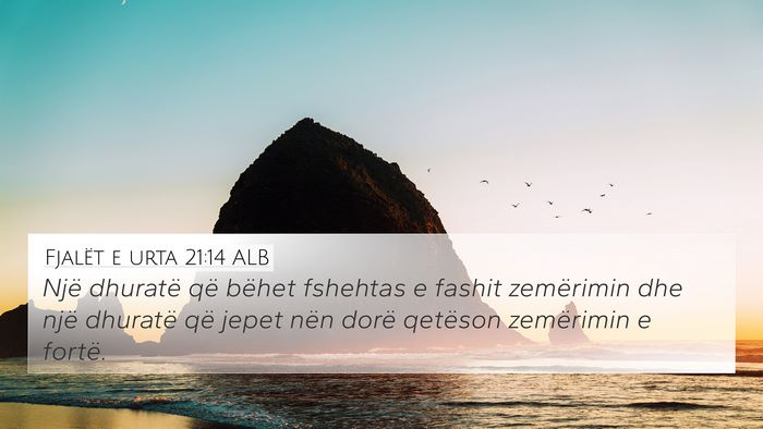 Fjalët e urta 21:14 ALB Bible Verse Image