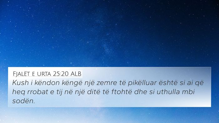 Fjalët e urta 25:20 ALB Bible Verse Image