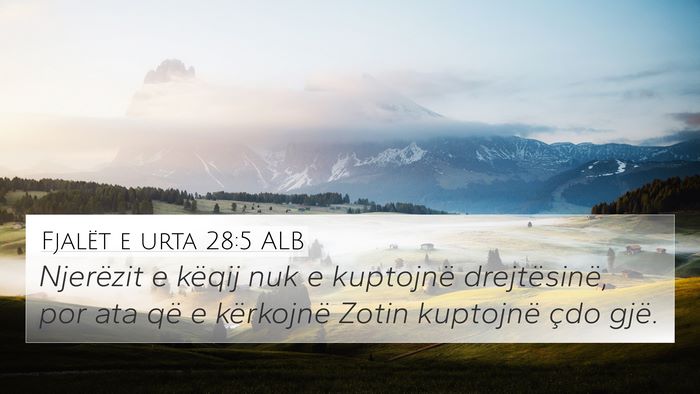 Fjalët e urta 28:5 ALB Bible Verse Image