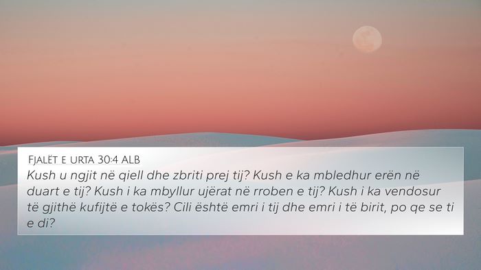 Fjalët e urta 30:4 ALB Bible Verse Image