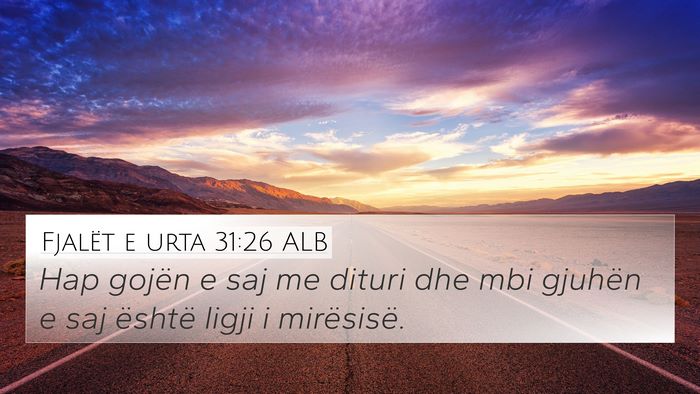 Fjalët e urta 31:26 ALB Bible Verse Image