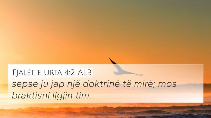 Fjalët e urta 4:2 ALB Bible Verse Image