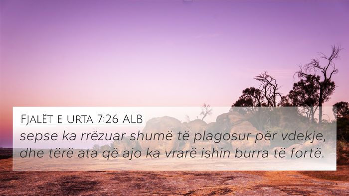 Fjalët e urta 7:26 ALB 4K Wallpaper - sepse ka rrëzuar shumë të plagosur për - 4K Wallpaper Bible Verse