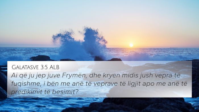 Galatasve 3:5 ALB Bible Verse Image
