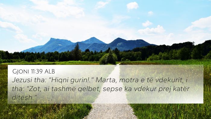 Gjoni 11:39 ALB Bible Verse Image