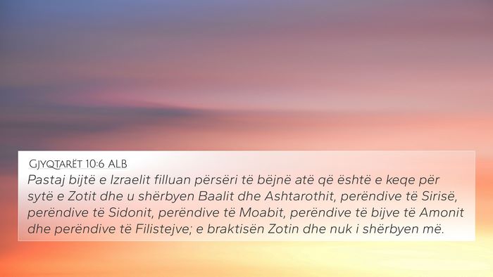 Gjyqtarët 10:6 ALB Bible Verse Image