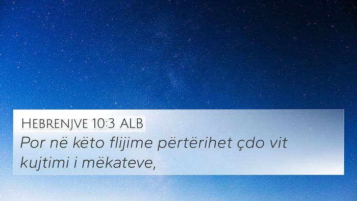 Hebrenjve 10:3 ALB Bible Verse Image