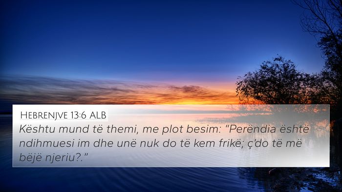 Hebrenjve 13:6 ALB Bible Verse Image