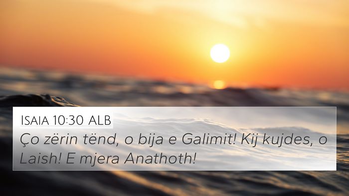 Isaia 10:30 ALB Bible Verse Image