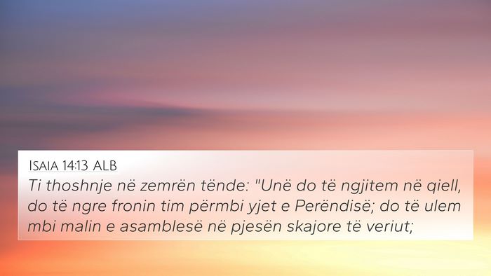 Isaia 14:13 ALB Bible Verse Image
