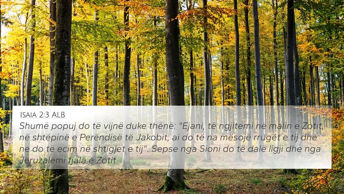 Isaia 2:3 ALB Bible Verse Image