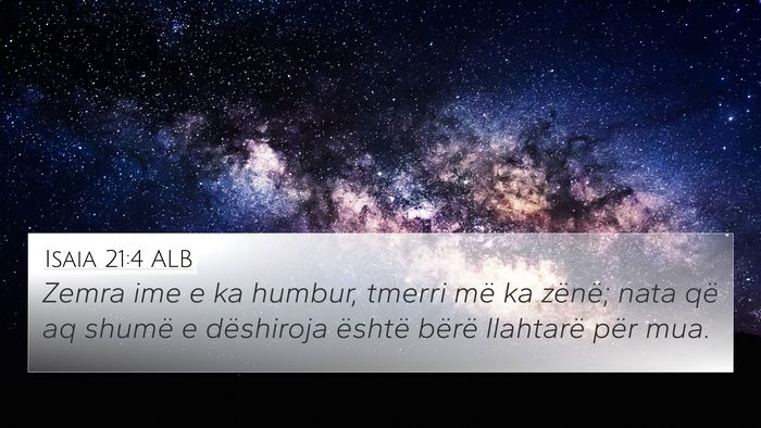 Isaia 21:4 ALB Bible Verse Image
